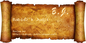 Babiák Judit névjegykártya