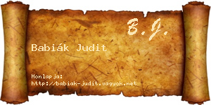 Babiák Judit névjegykártya